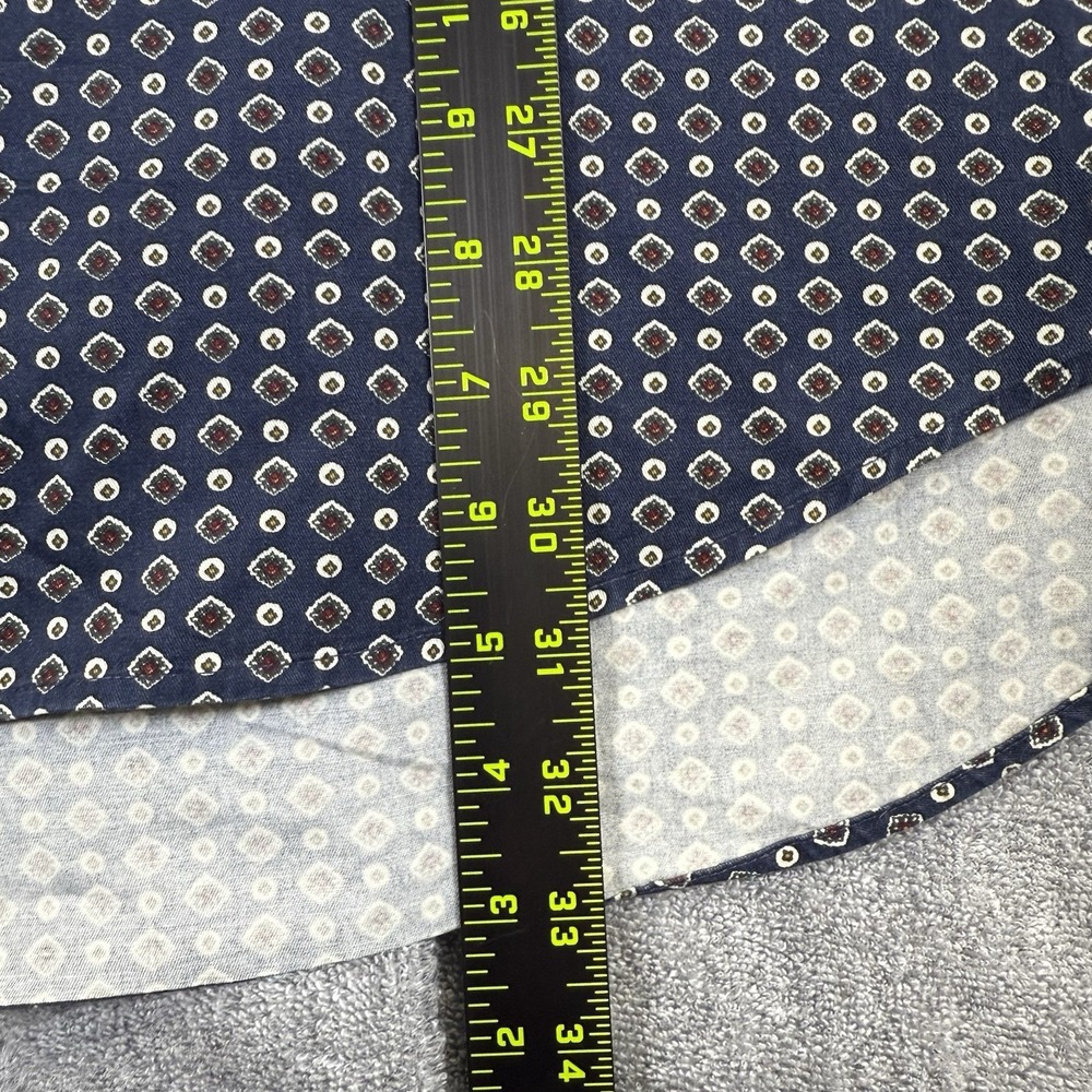Vintage Y2K Tommy Hilfiger Mens XL Cotton Navy Blue Geometric Button Down Shirt - Picture 7 of 7